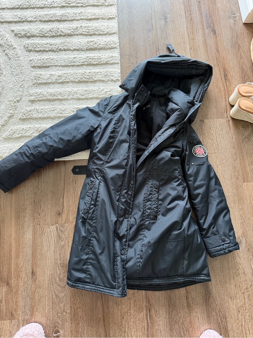 Black Hooded Coat